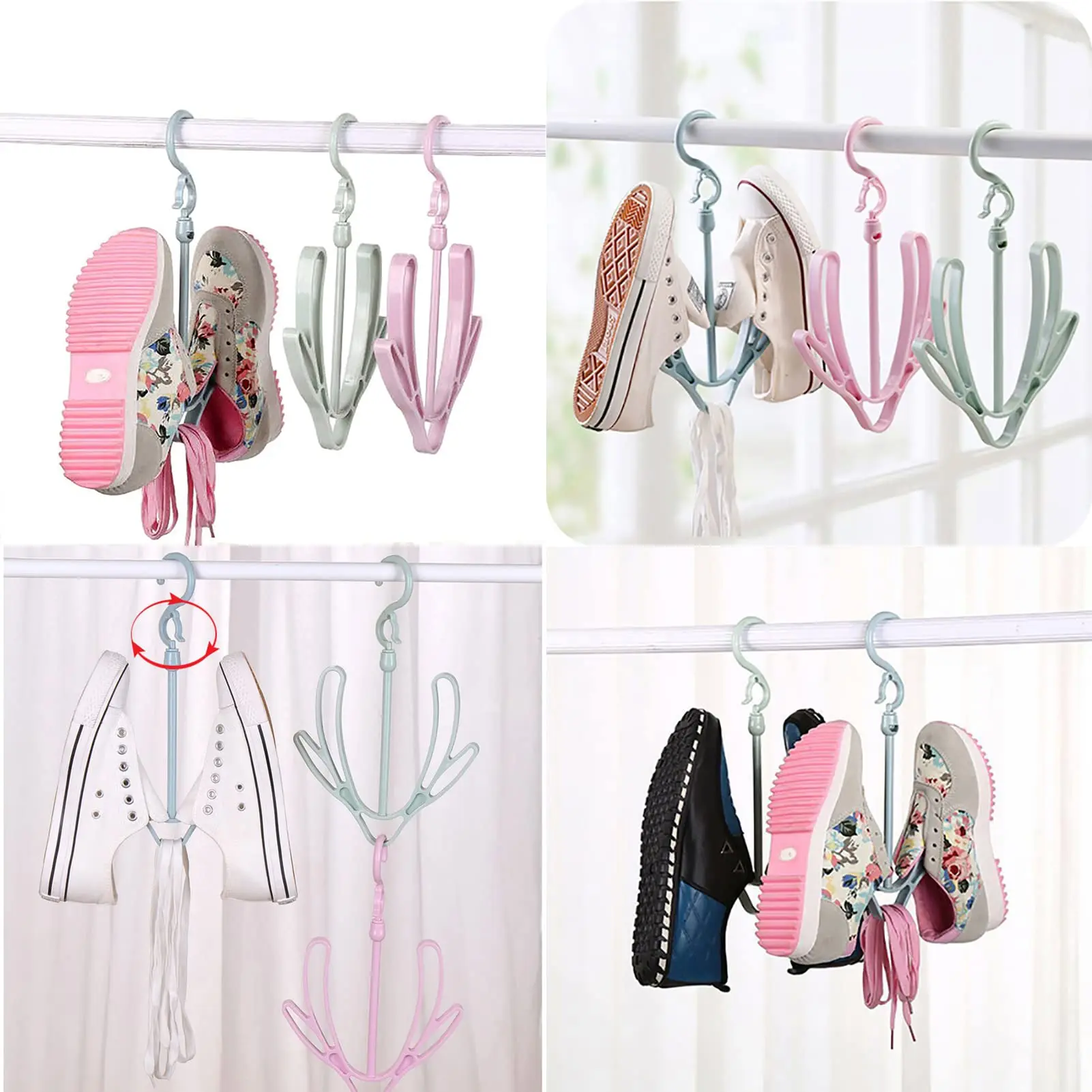 Shoe Rack Plain Windproof Shoe Rack Sun Drying Rack Balcony Shoe Drying Hanging Hanger Hook shoe rack