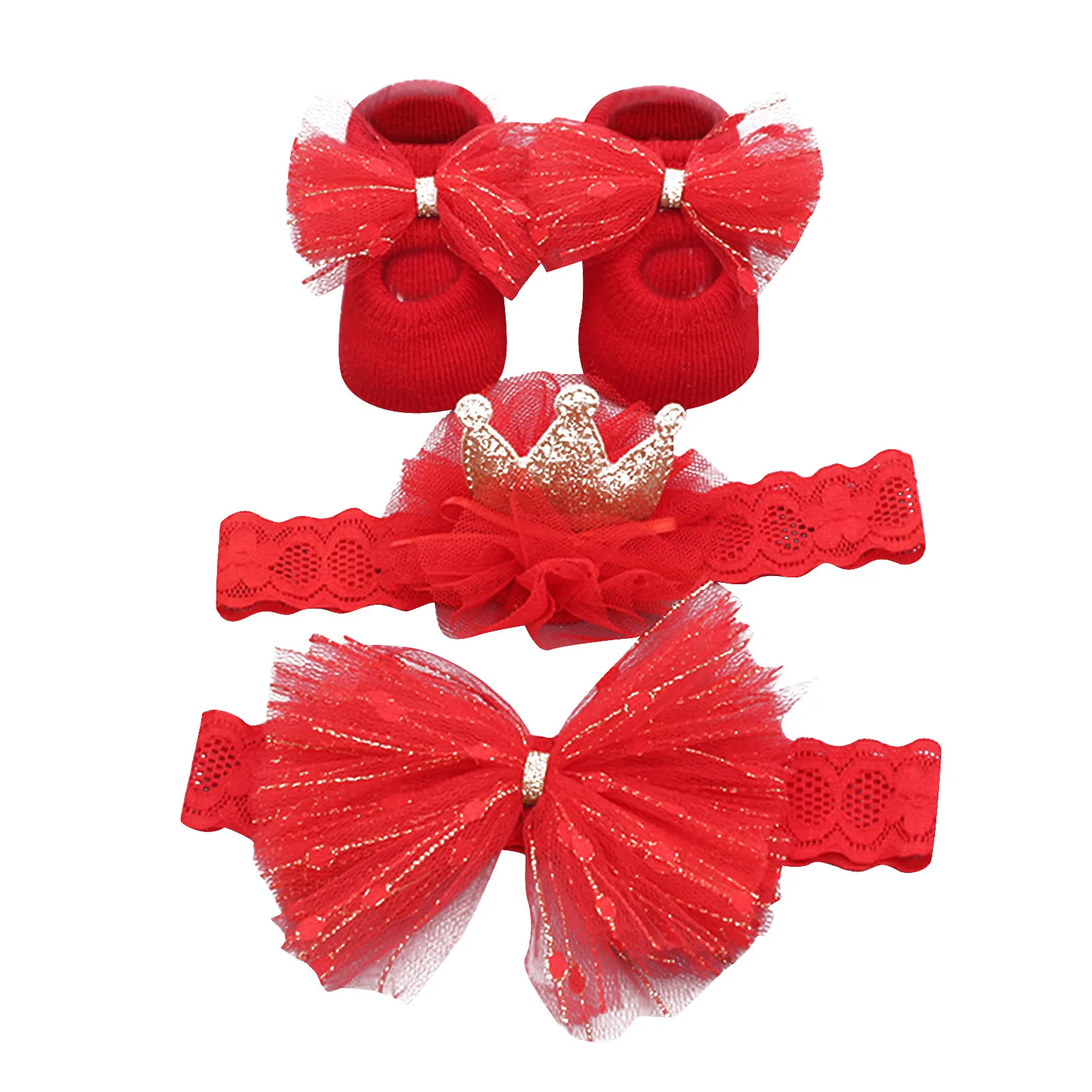 Kids Infant Boys Girls Socks Bowknot Hairband Infant Shoes 3pcs Set Girls Socks Toddler Girl 4t-5t