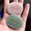 Natural Pink Rose Aventurine Palm Stone Carved Double 22 Lucky Number Palmstone Spiritual Healing Wish Stone Crystals Crafts 1pc 5