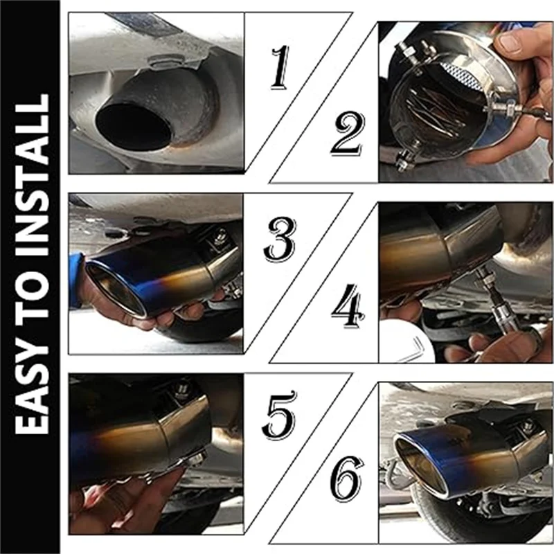 Universal Car Rear Round Exhaust Pipe Tail Muffler Tip Chrome Stainless Steel Automobile Muffler Tip Replacement Car Accessories exhaust pipe round pipe fitting stainless steel pipe