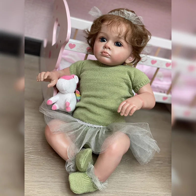 

55Cm Handmade Lifelike Reborn Doll Painted Bebe Girl Reborn Ready Doll Like Real Reborn Dolls