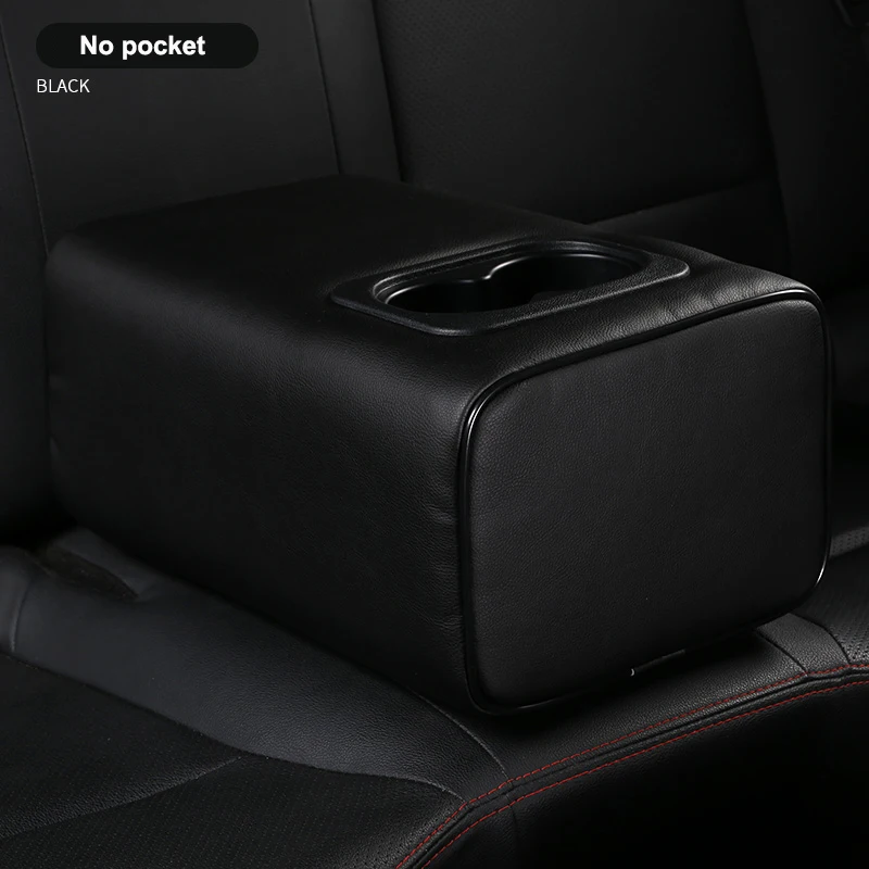 Coussin D'accoudoir Voiture Universel Avec Double Porte-gobelet - Cuir PU Et Mousse Mémoire