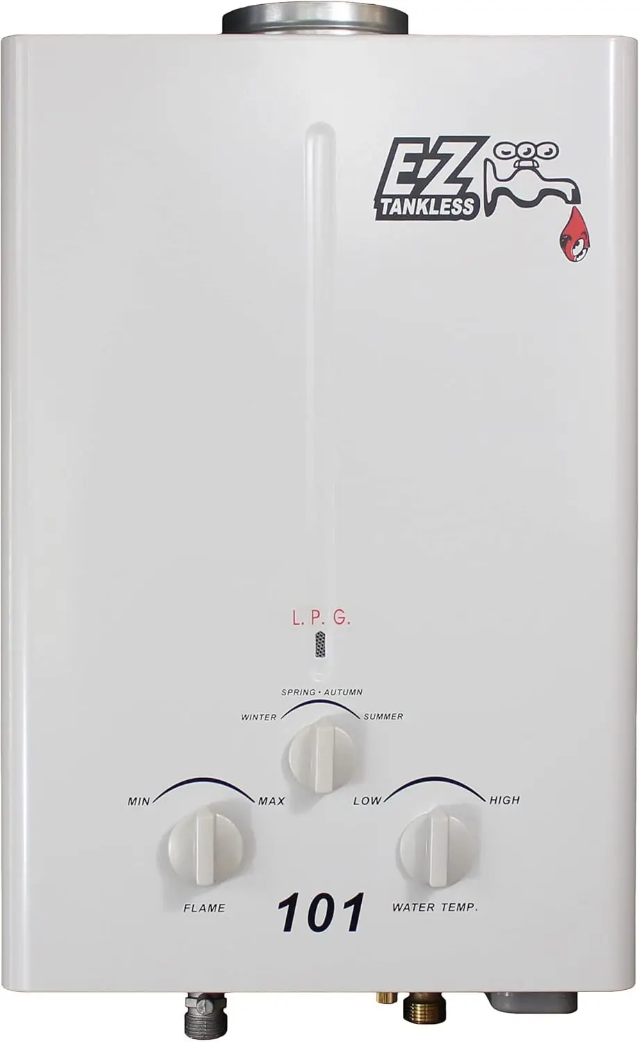 101 Water Heater Propane (LPG) Gas-2 GPM-Small Portable Point of use Battery Powered Ignition Camping RV Hunting