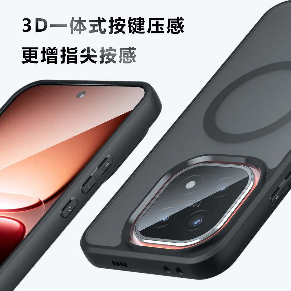 Magsafe-Compatible Magnetic Matte Acrylic Shockproof Wireless Charging Case with Frosted Airbags and Hard PC Cover