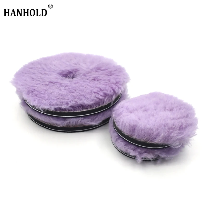 5.5/3inch Long Lambs Car Polishing Pads Woollen Buffing Pads Car Polisher Pad Foam Padding Disc for Auto Waxing Polishing Buffer 130mm purple wool polishing pad long hair wool polish pads power waxing sponge work with buffing machine car polisher