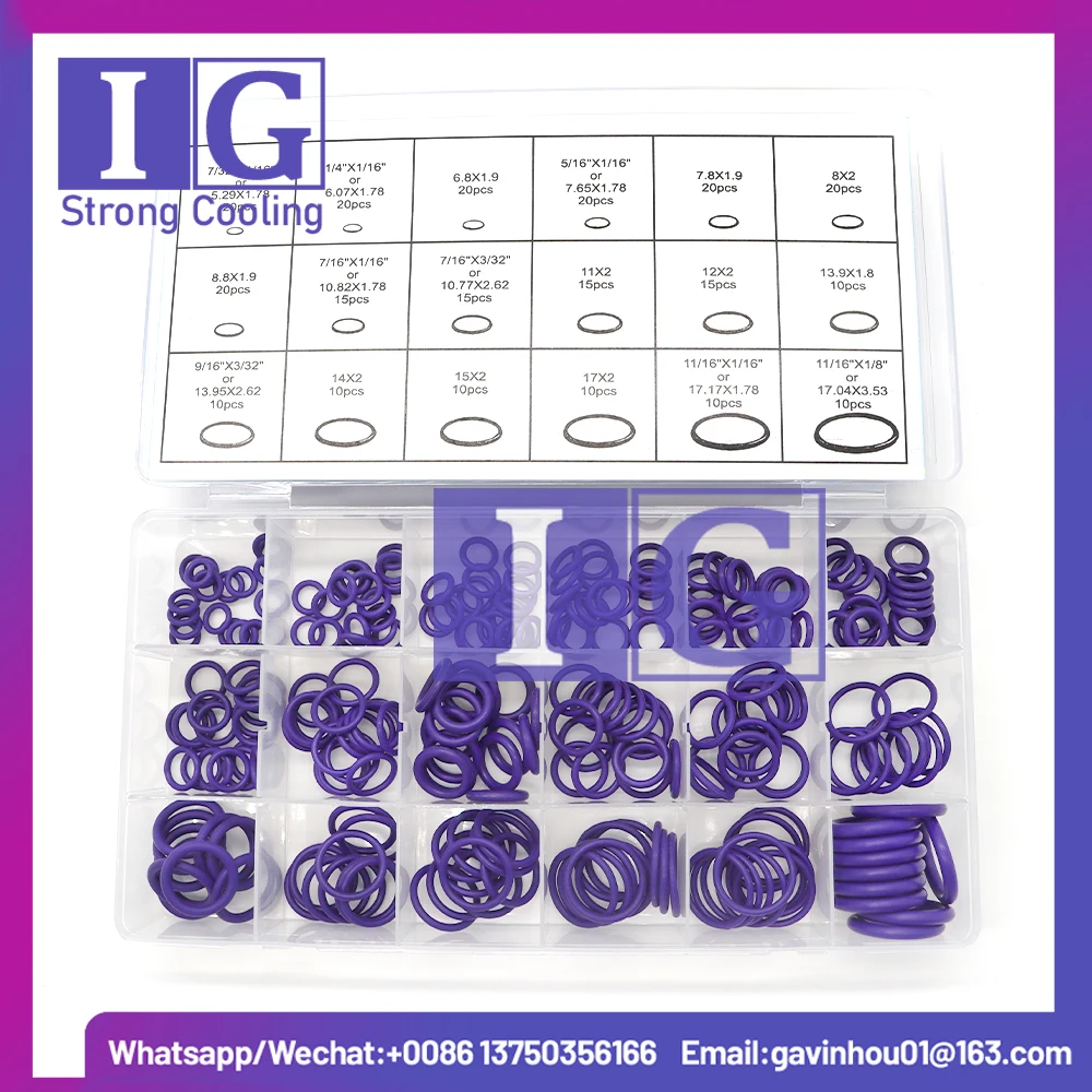 O-Ring Set Per Auto Sistema A/C R22/R134A Guarnizione Compressore Aria Condizionata Guarnizioni O-Ring Strumento Rondella Di Riparazione In Gomma