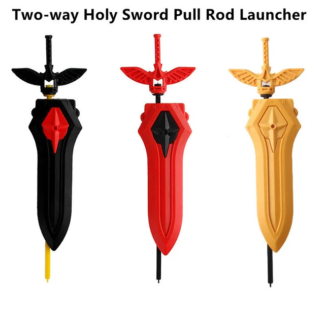 Two-way  Burst Launchers Custom Right And Left Gyro Pull Rod Wire Spinning Top Accessories Toy For Children 6