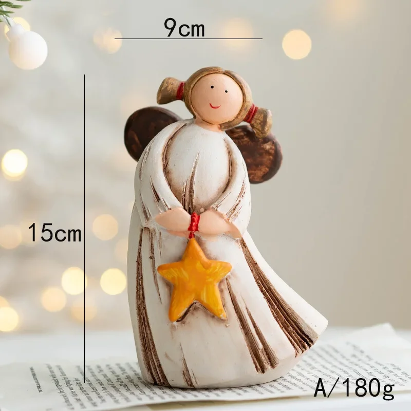 Christmas Love Angel Girl Rural Pastoral Resin Statue Christmas Decoration Table Decoration Wedding Celebration Gift