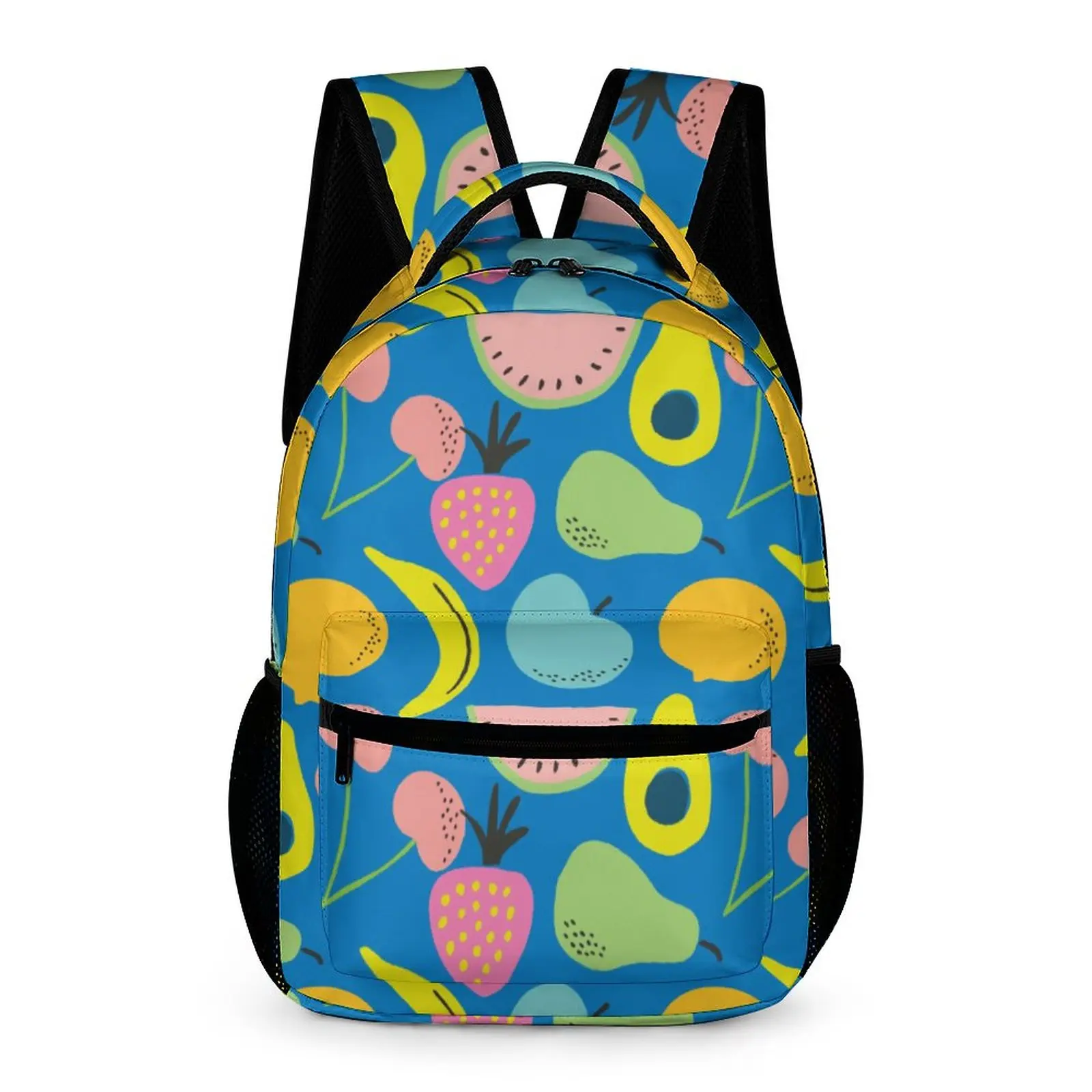 Синий школьный портфель с принтом на заказ, простой рюкзак с полной печатью, вместительный дорожный рюкзак с индивидуальным рисунком