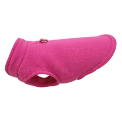 Cozy Fleece Pet Jacket Vest with D - Ring - M (Pink)