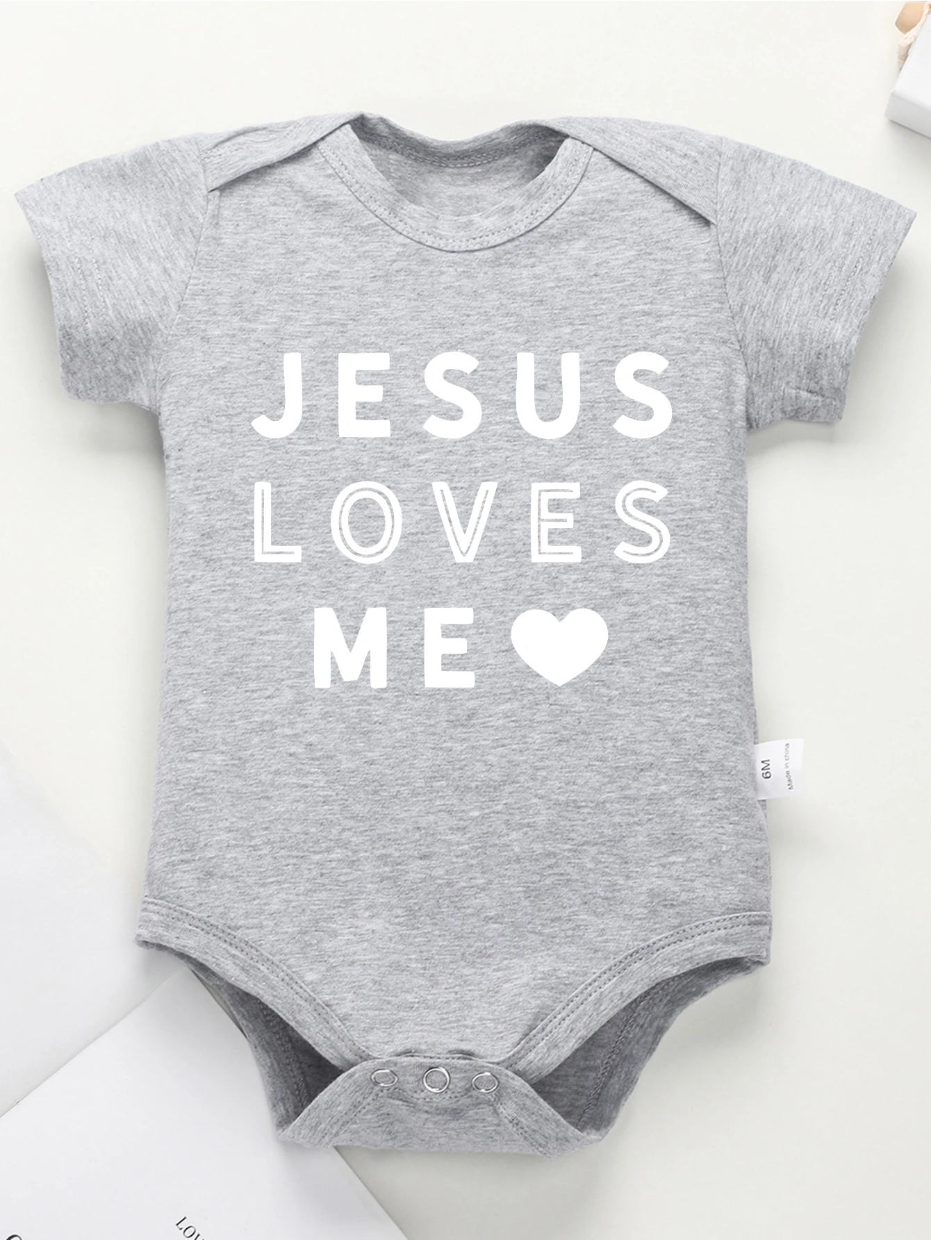 Jumpsuit Crewneck Toddler Jesus Loves Me Print Cute Bodysuit Infant Newborn Onesie Boy Girl Baby 0-24M Rompers 5