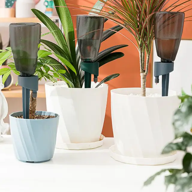 Watering Stakes 6 Pieces Plant Watering Devices with Bottle Slow Release Control Valve Automatic Irrigation for Home Potting 4