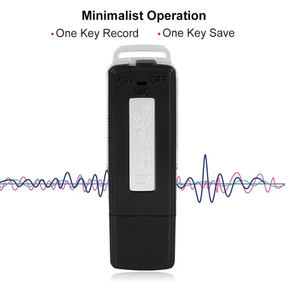 Mini USB Pen 8GB Key Chain Digital Audio Voice Recorder 384KBPS 70hours Recording