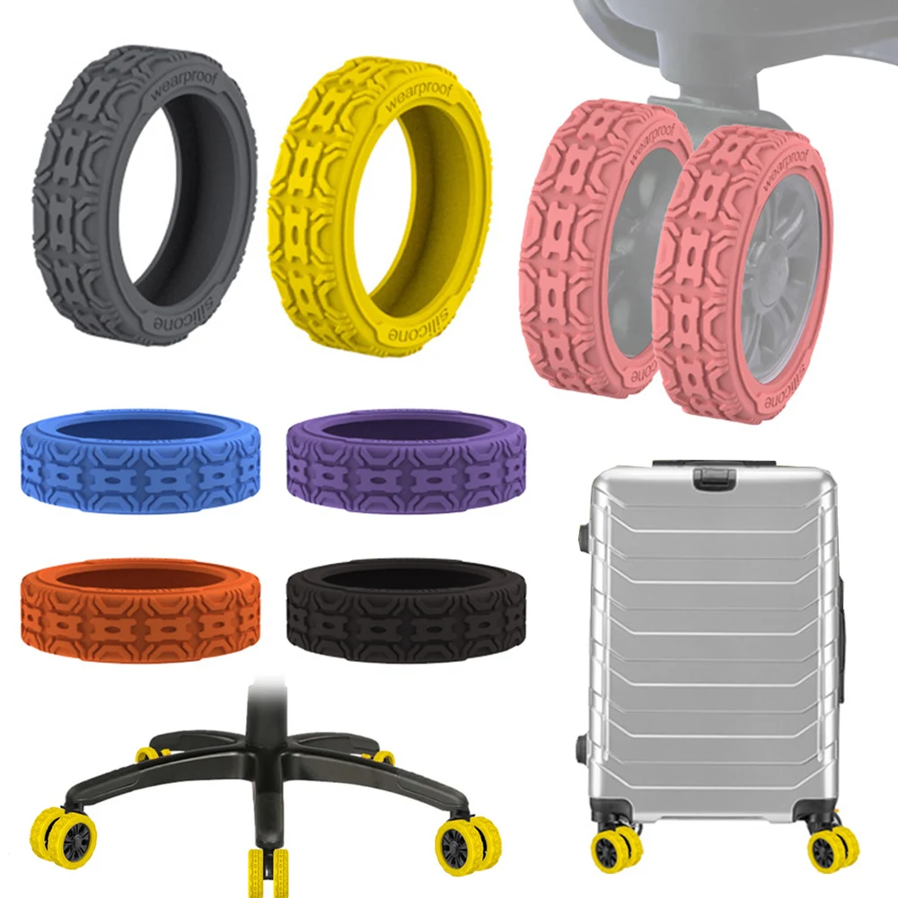 4/8Pcs Silicone Luggage Wheels Covers Luggage Wheel Protector Travel Suitcase Wheels Caster Shoes Reduce Noise Wheel Guard Cover