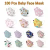 100 Pcs Baby Kids Disposable Face Mask Cartoon 4 Ply Ear Loop For 0-3 Years Old Children Soft Breathable Dust Proof Masks 1