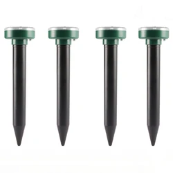 Solar-Powered Ultrasonic Pest Repeller with LED Lights for Outdoor Spaces (4-Pack) (4Pcs Mouse repeller)