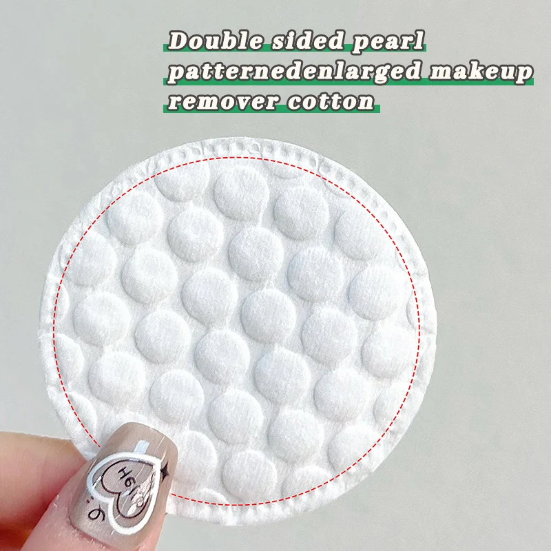 100pcs/200pcs soft and breathable round cotton pad with double-sided texture is used for daily facial cleaning and makeup remova 5