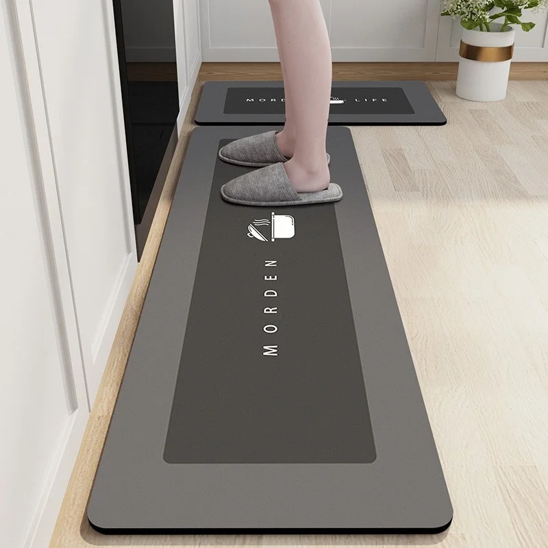 

Modern Long Kitchen Mat Non-slip Rubber Bottom Diatom Mud Rug Waterproof Oil Proof Water Absorbent Floor Mat Carpet Foot Pad
