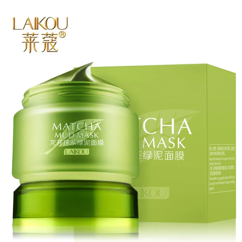 

LAIKOU MATCHA mud mask Face Masks Acne treatment Accuse oil blackhead removal deep pores cleanser Organic green tea mask