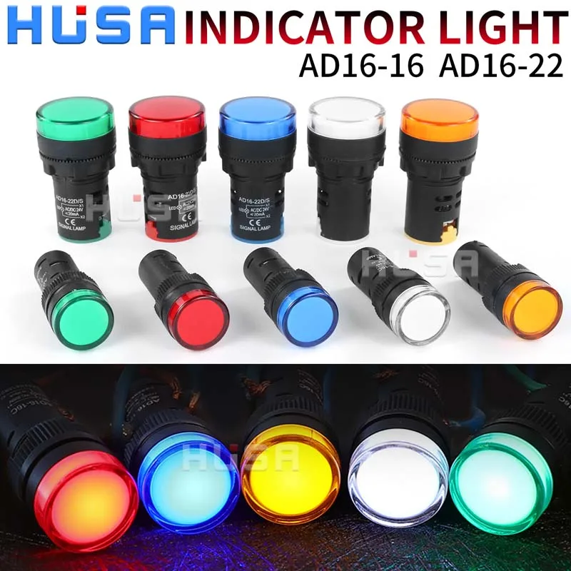 AD16-16-AD16-22-16mm-22mm-12-24-220V-Signal-Light-LED-Alarm-Indicator ...