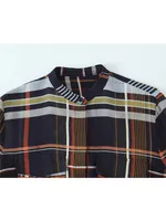 Street Fashion Plaid Shirt 2 Pieces Sets Women Long Sleeve Tops Wide Leg  Pants Set 2025 Summer Casual Woman Outfits - Image 4