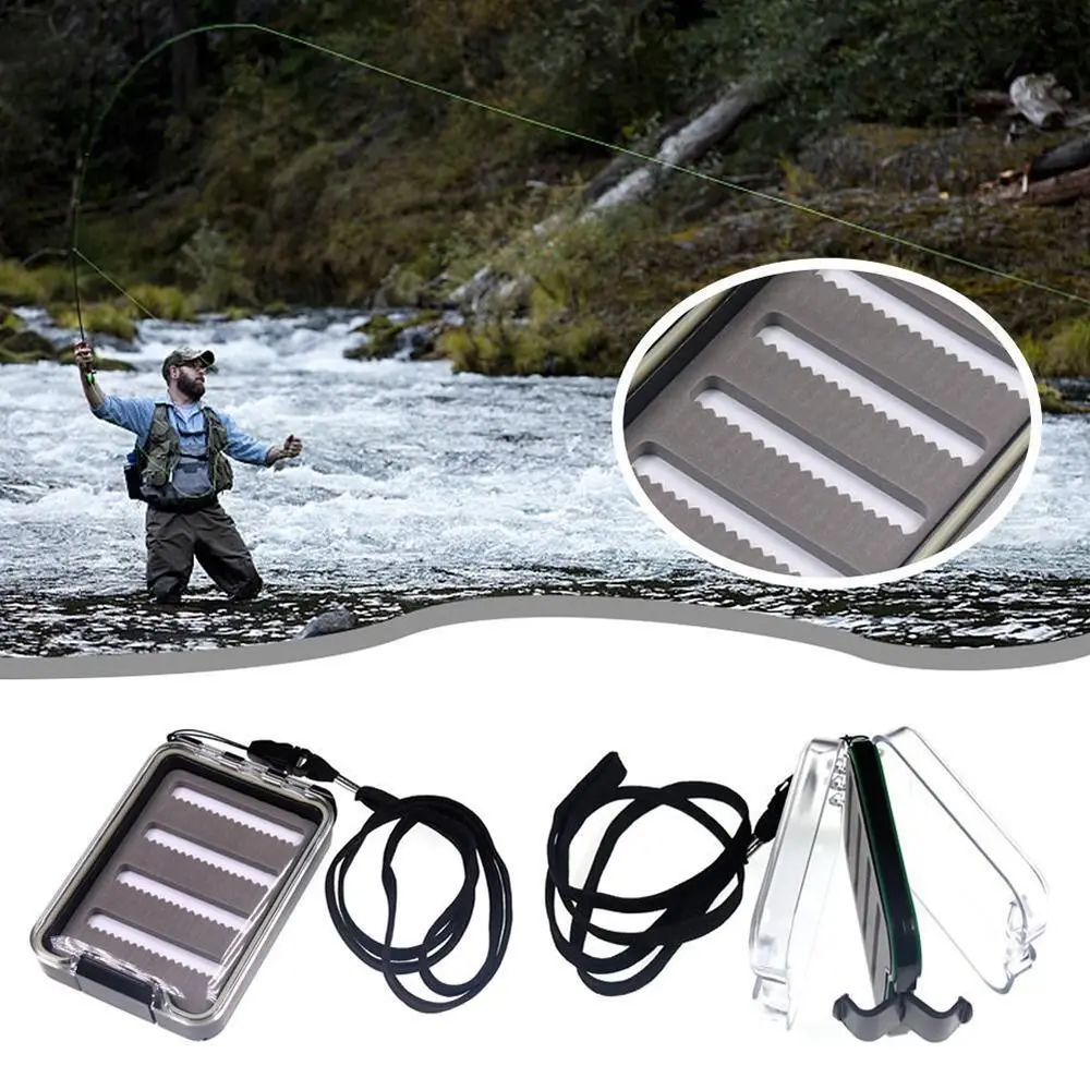 

Two-Sided Fly Fishing Lures Hook Box Easy Grip Waterproof Fish Tackle Plastic Holder Transparent Lid Clear View Jig Box Outdoor