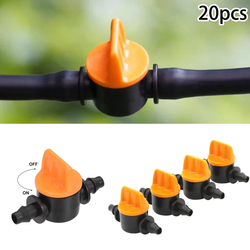 20Pcs Schlauch Ventil Garten Wasserhahn Garten Tropf Bewässerung Armaturen Rohr Anschlüsse Wasser Ventil Für 4/7mm wasser Fluss Control Ventil