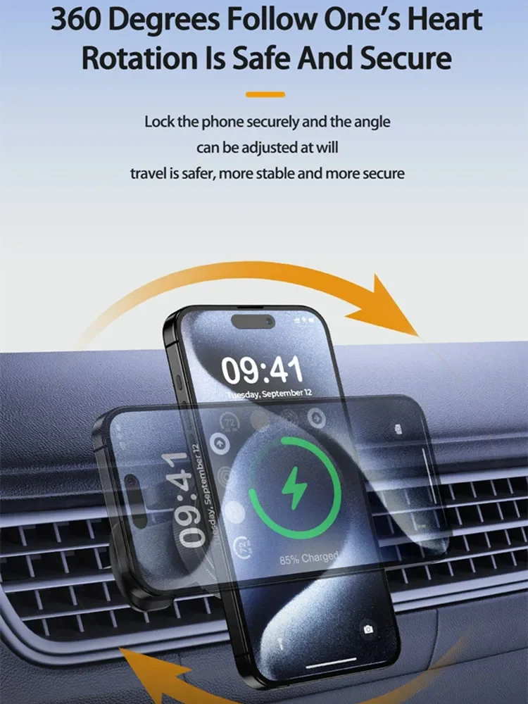 Magnetic Car Wireless Charger for iPhone and Apple Watch