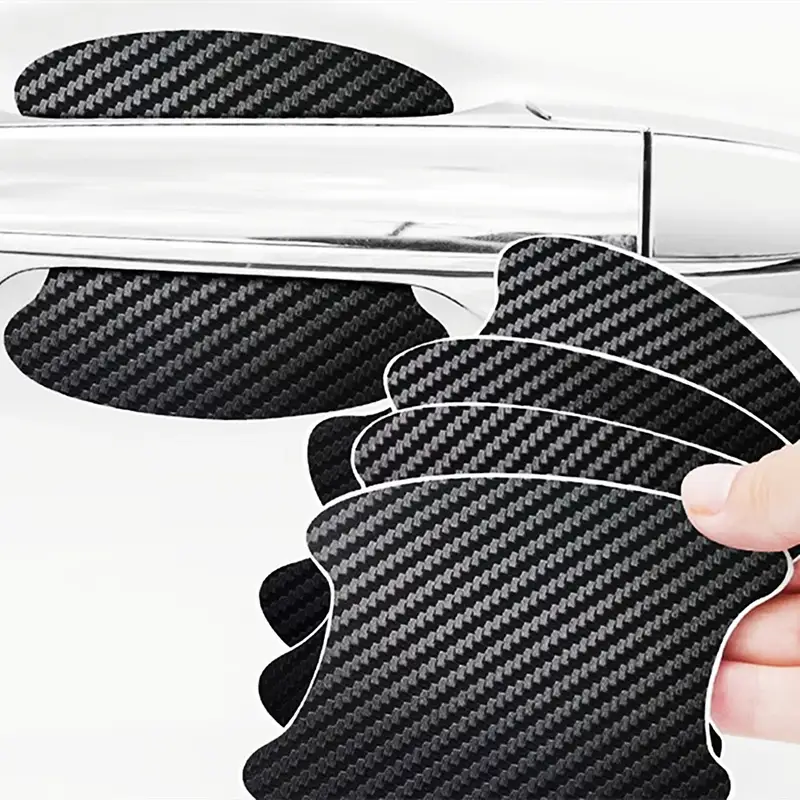 4pcs/Set Universal Car Door Handle Bowl Scratch Protective Sticker Automobiles Door Handle Carbon Fiber Protector Accessories - Image 4