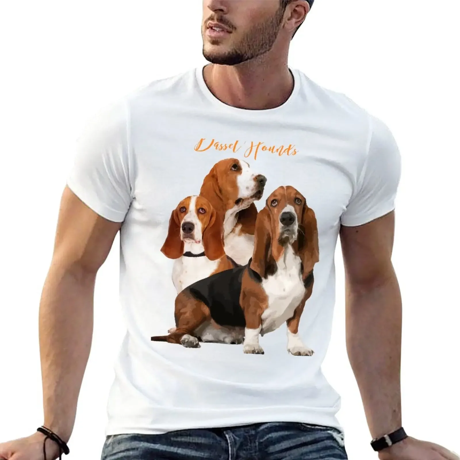 Basset Hound Composite Tee Design T-Shirt Sweat Sports Fans T Shirt Uomo