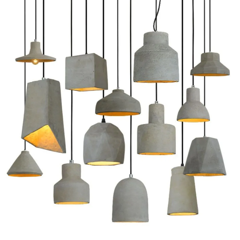 

GZMJ Cement Chandelier LED Loft Industrial Wind Cafe Retro Minimalist Creative Nordic Bar Restaurant