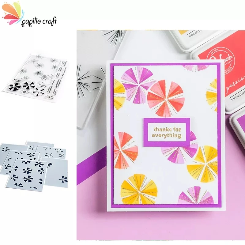 Spring New Rainbow Floral Washi Metal Cutting Dies Clear Stamps Drawing Stencils Set Diy Scrapbook Cards Paper Crafts Decor Mold 