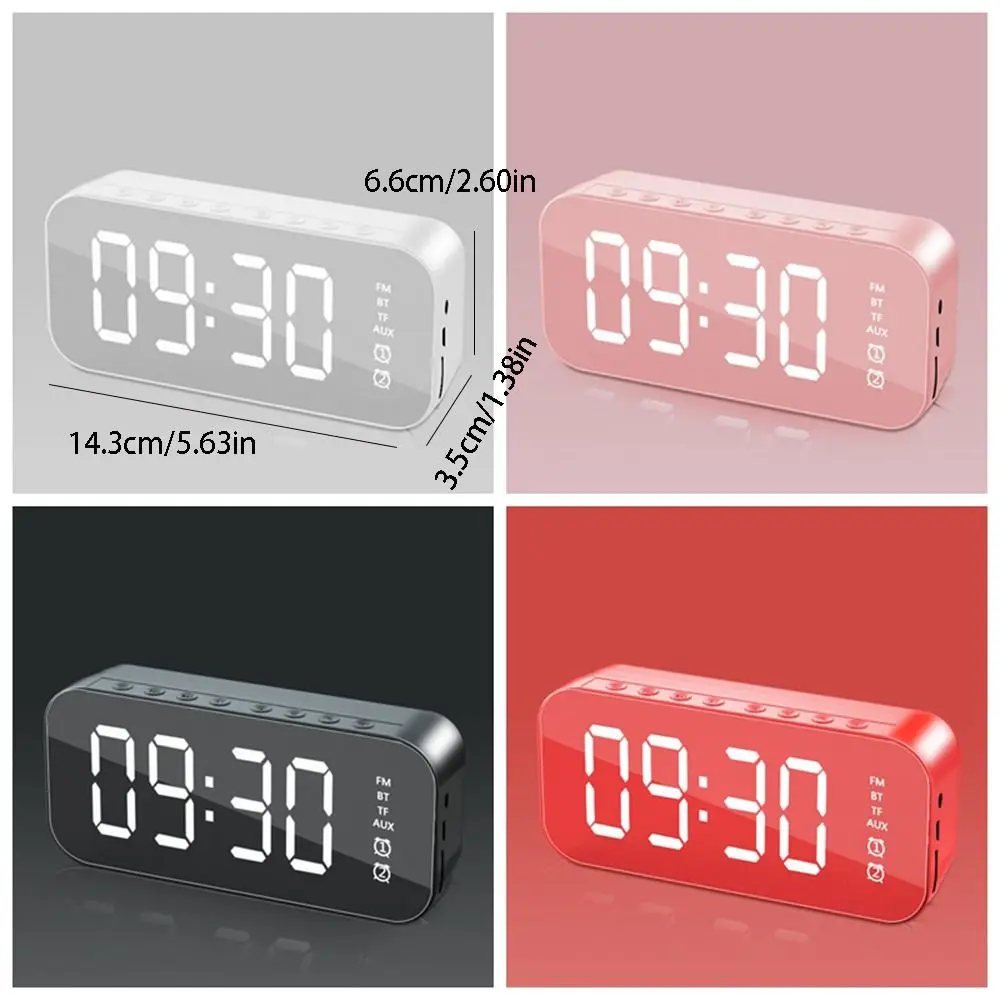 Large LED Screen LED Mirror Screen Alarm Clock Digital Display Dual Alarm Digital Clock Smart Portable FM Radio Clock Travel