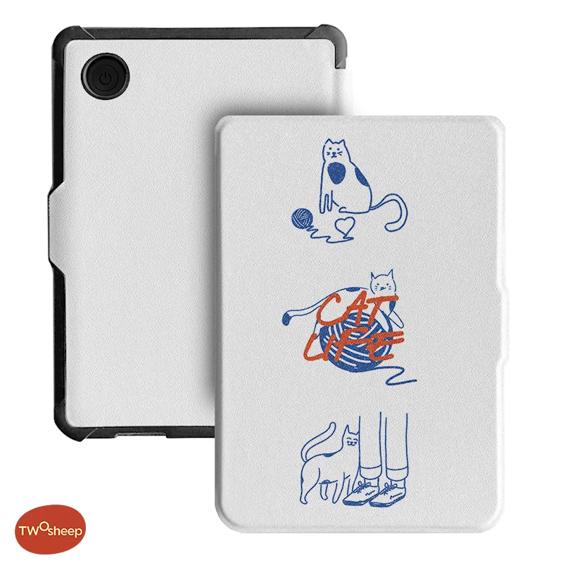 Cat Line Art Illustration 6 Flip Cover with TPU Soft Shell