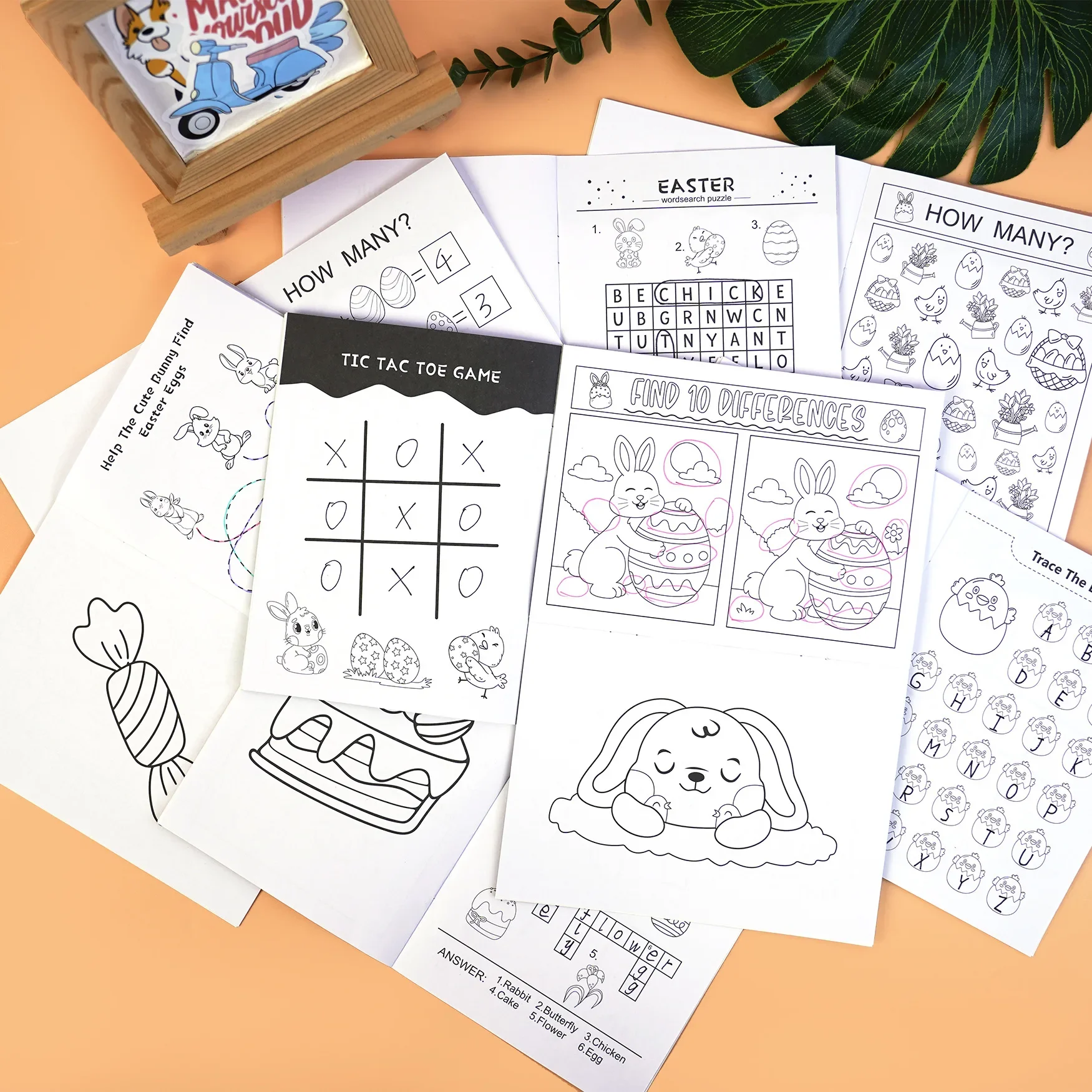 2025 New Children's Easter coloring book Answer Coloring Game Coloring book 3-6 years old Drawing book Drawing book 3