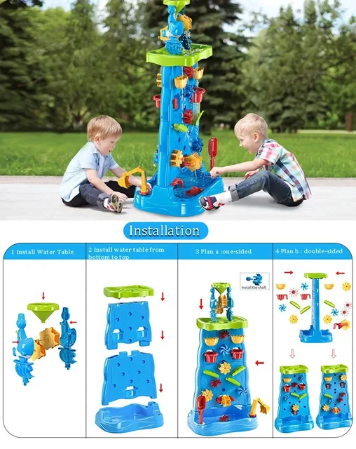 Water Table Outdoor Wall Toys Toddlers Water Table Waterfall-like