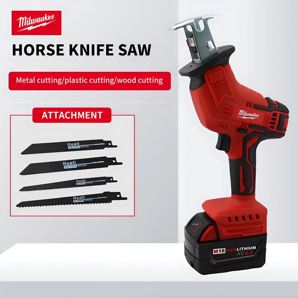 Milwaukee Cordless Reciprocating 18V Battery Electric Saw Horse Knife Saw Metal Pipe Cutting Handheld Power Tools Multifunctiona 4