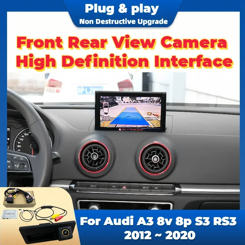 HD Front Rear View Camera Kit Special For Audi A3 8v 8p S3 RS3 2012 ~ Original Screen / Plug & Play Parking Reverse Camera rear camera rear view camera front and rear cameras car front camera