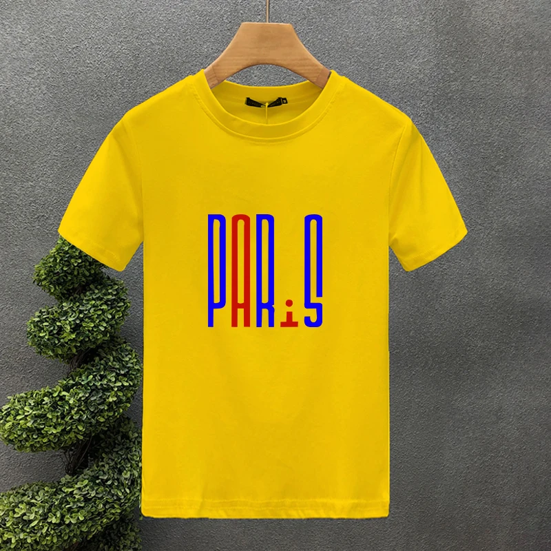 T-shirt uomo oversize in cotone con stampa paris stile estate_voghion.com