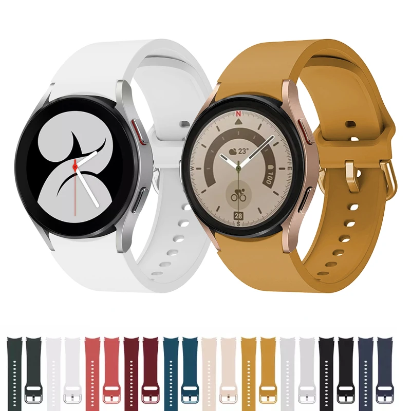 

Ремешок силиконовый для Samsung Galaxy Watch 5/4 40-44 мм 5 Pro 45 мм, оригинальный спортивный браслет для Galaxy watch 4 Classic 42-46 мм