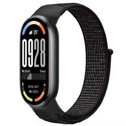 Breathable Nylon Sports Strap - Soft, Comfortable Wristband Accessory - Mi Band 10 (Reflective black)