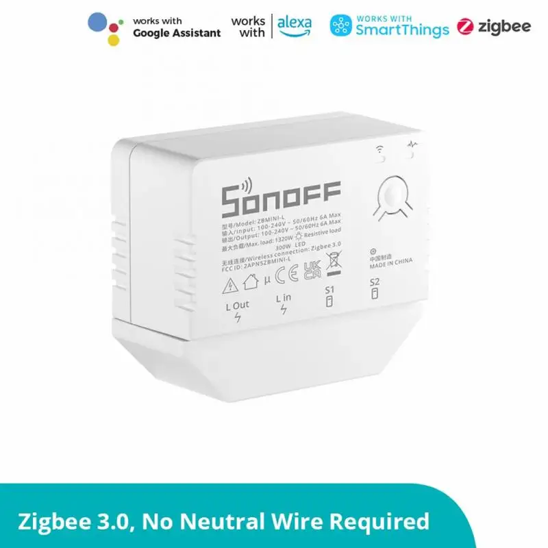 SONOFF ZBMINI-L No Neutral Wire Required Zigbee 3.0 Smart Switch Smart Sensor Work With Alexa Google Home Alice SmartThings