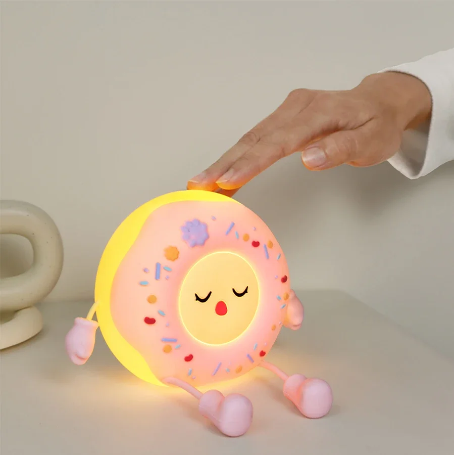 충전식 USB 테이블 램프 LED 야간 조명 장식, 침실 생일 크리스마스, 아이 선물, 케이크 도넛, 귀여운 음식 야간 조명