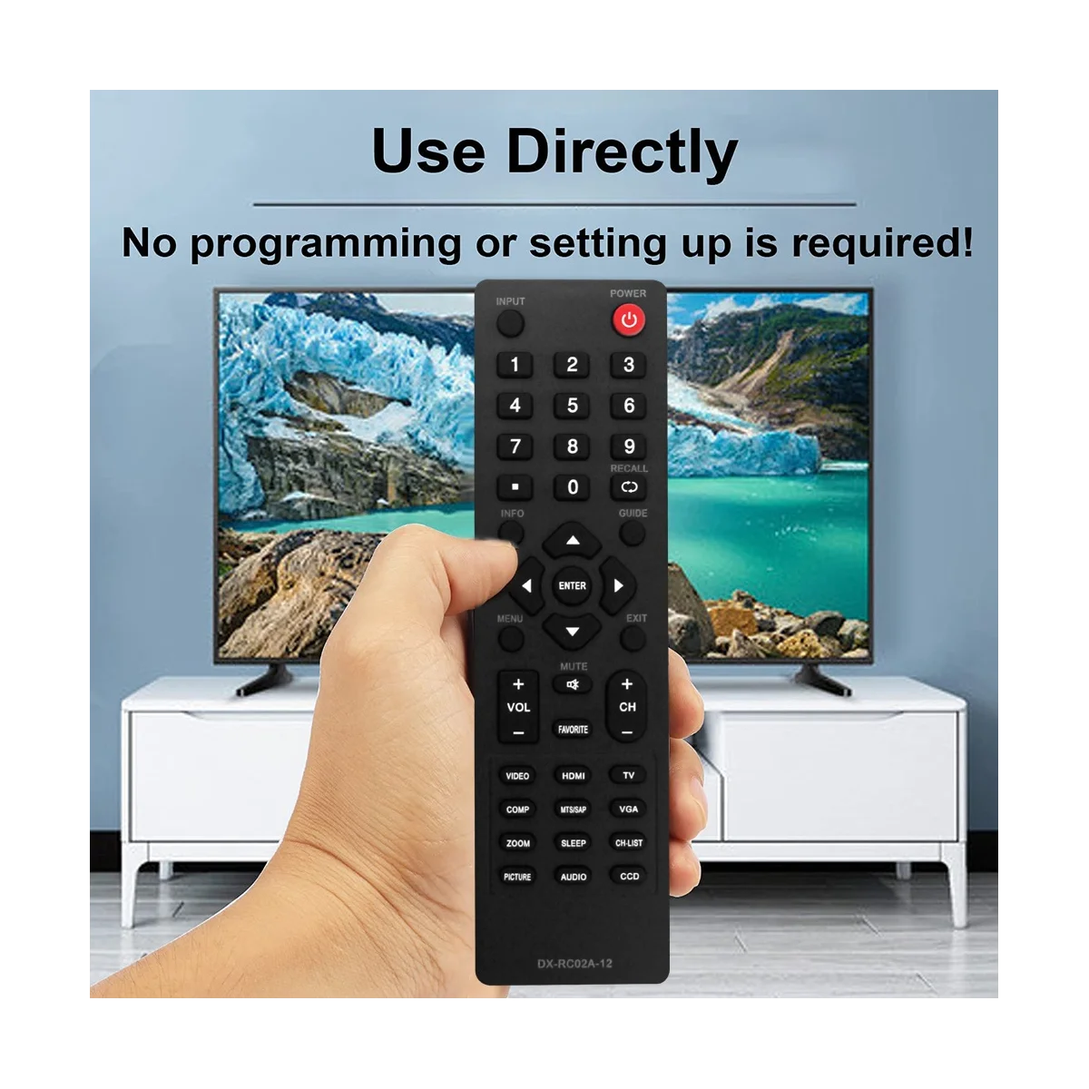 Dynex DX-32E250A12 DX-24E150A11 DX-19LD150A11 DX-L42-10A DX-L40-10A LCD HDTV TV용 DX-RC02A-12 리모컨 교체