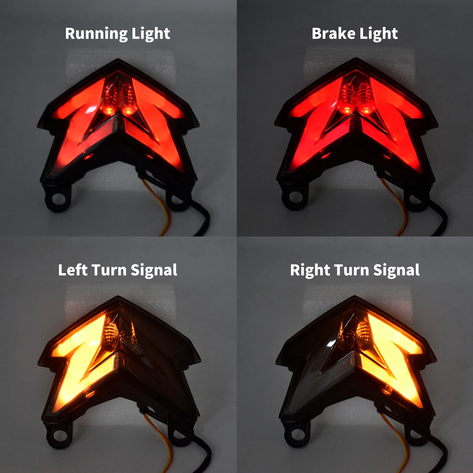 오토바이 LED 후미등, 후방 브레이크 정지 표시기, 황색 방향 지시등, 주행등, 가와사키 Z125 2013-22 ZX6R Z800 2013-2016