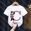 Letter A-Z Minnie Children  T-Shirts Name Combination Disney Kawaii Cartoons Clothes Kids Little Boy Girl Tee Shirts Casua 4