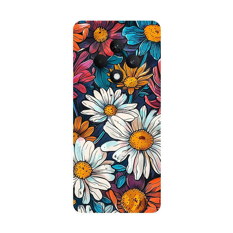 Flower Cat Painted Soft Silicone Case - Stylish Protective Cover