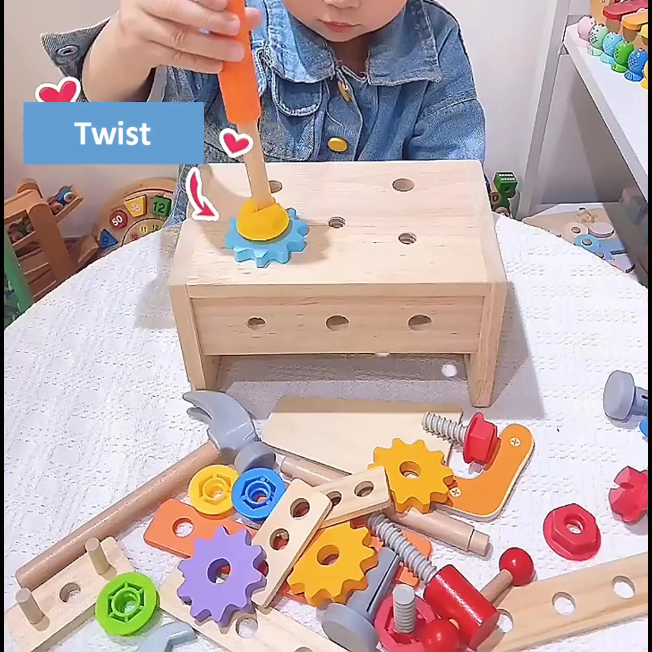 Деревянный развивающий домик Монтессори TONGYUEFUN