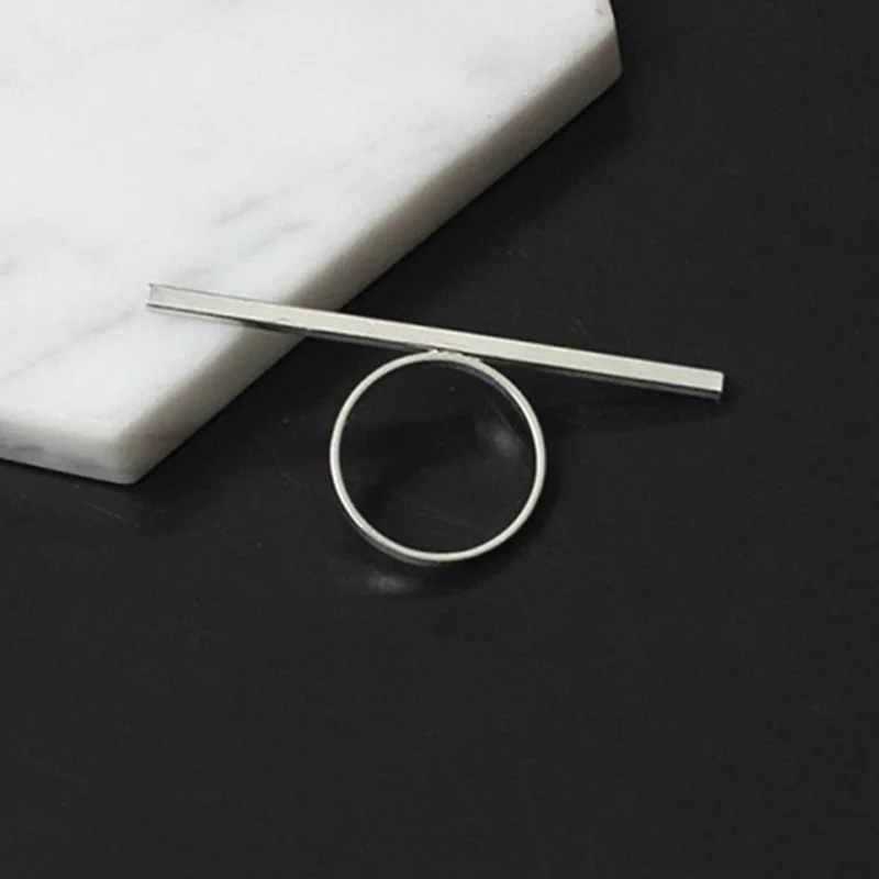 Finger Ring Jewelry Accessories One Word Ring Metal Long Bar Rings Punk Exaggerated Knuckle Joint Rings For Women Finger Accessories Jewelry Gift