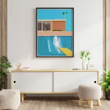 David Hockney Canvas Painting Bigger Splash Swimming Pool Abstract Posters and Prints Wall Art Picture Living Room Wall Decor